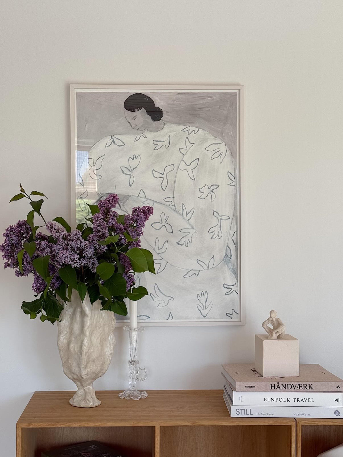 BLOMST VASE BEIGE GROV - STOR