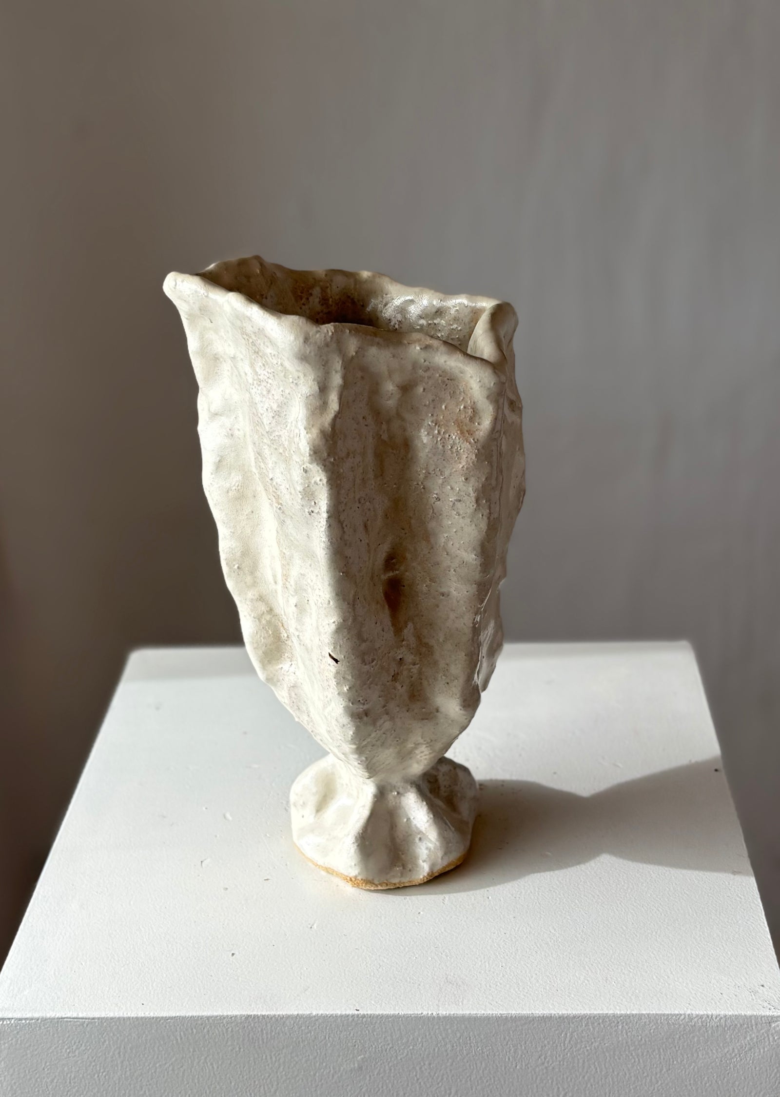 BLOMST VASE BEIGE GROV - LILLE
